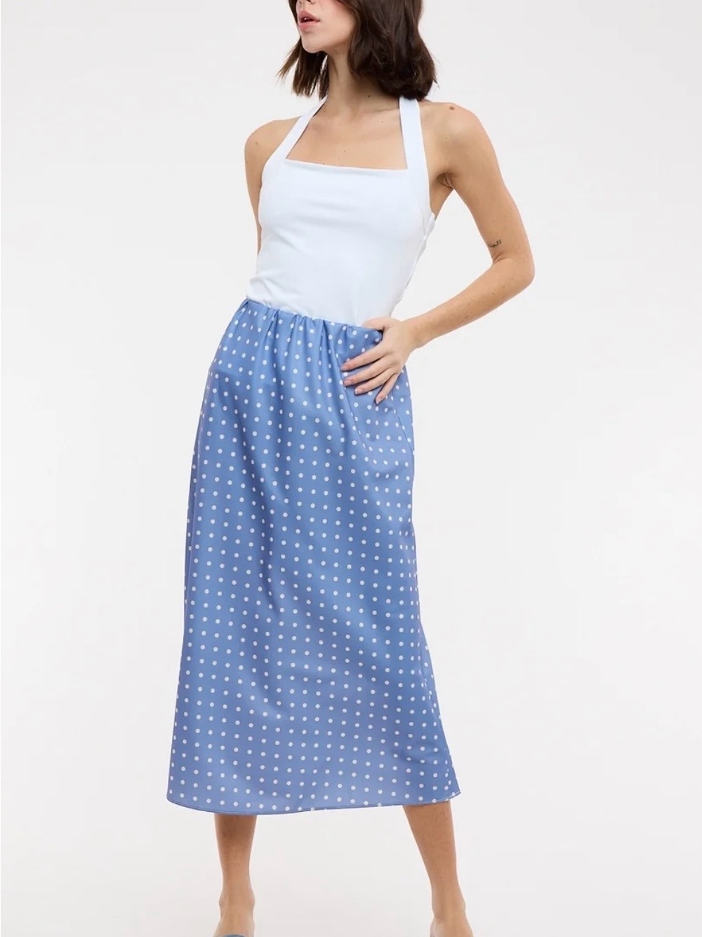 Wish Blue Polka Dot Maxi Skirt